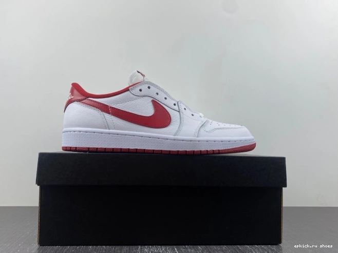 Rep Jordan Low 1 705329-101 White Retro Red Varsity 0821